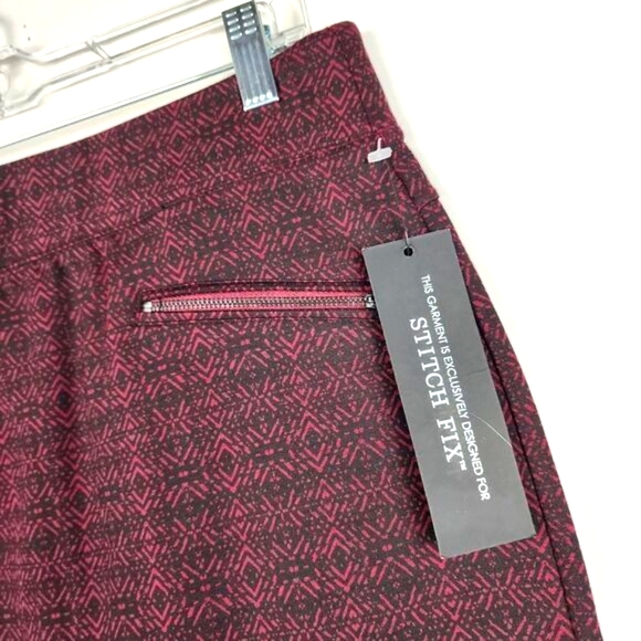 LIVERPOOL STITCHFIX COLLAB RINA ZIPPER DETAIL PENCIL SKIRT BURGUNDY WOMENS 2 NWT - Picture 2 of 7
